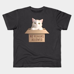 Box Cat No Humans Allowed Kids T-Shirt